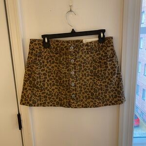 NWT American Eagle leopard print low rise a-line mini skirt